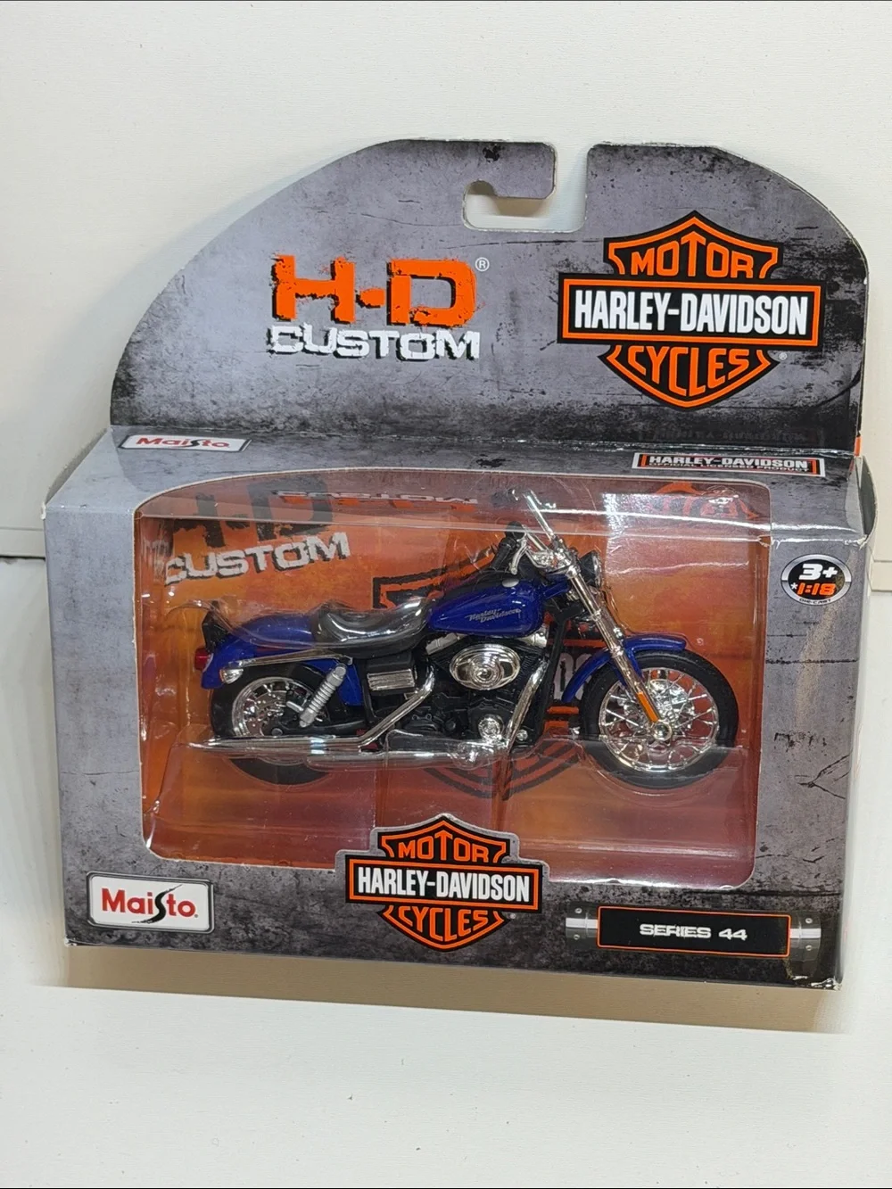 Harley-Davidson Blue and Chrome Diecast Motorcycle